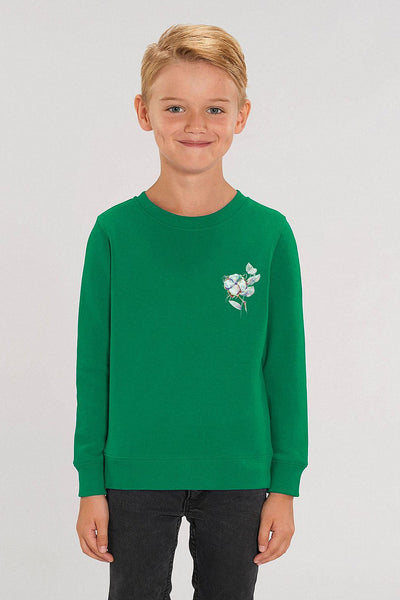 Green Kids Organic Cotton Printed Sweatshirt, Medium-weight, from organic cotton blend, for girls & for boys