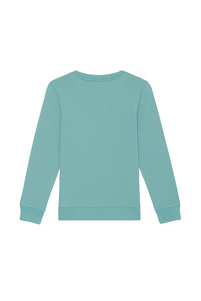 Teal green Kids Blooming Umbrella Sweatshirt, Medium-weight, from organic cotton blend, for girls & for boys