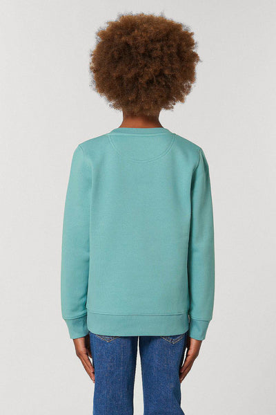 Teal green Kids Blooming Umbrella Sweatshirt, Medium-weight, from organic cotton blend, for girls & for boys