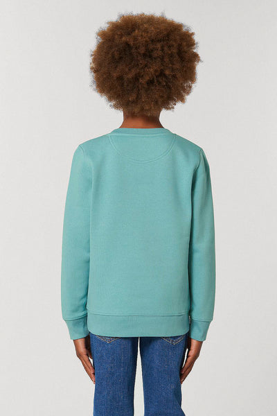 Teal green Kids Blooming Umbrella Sweatshirt, Medium-weight, from organic cotton blend, for girls & for boys