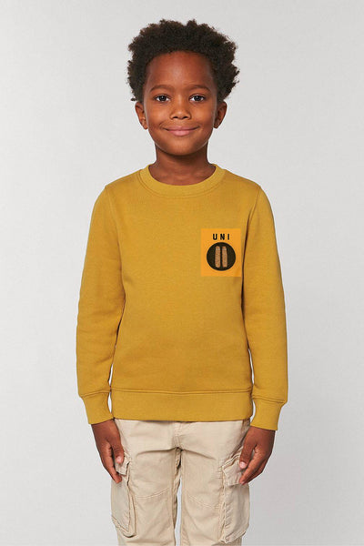 Yellow Boys Unicorn Printed Sweatshirt, Medium-weight, from organic cotton blend