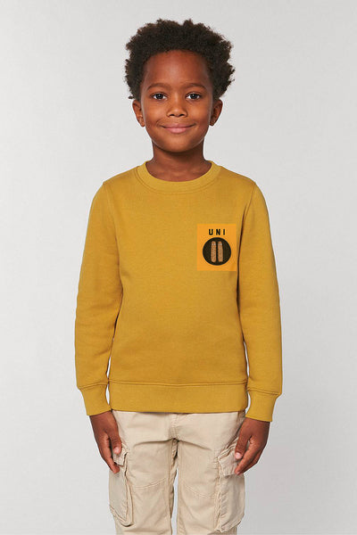 Yellow Boys Unicorn Printed Sweatshirt, Medium-weight, from organic cotton blend