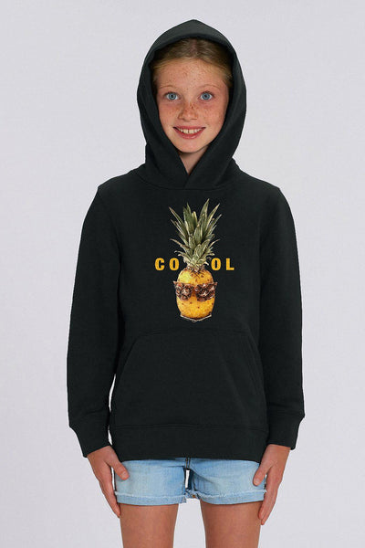 Black Kids Cool Graphic Hoodie, Medium-weight, from organic cotton blend, for girls & for boys
