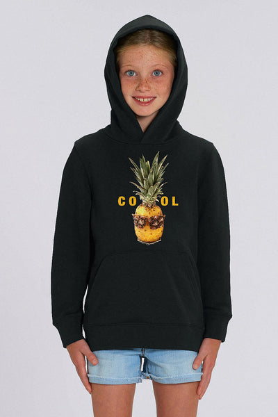 Black Kids Cool Graphic Hoodie, Medium-weight, from organic cotton blend, for girls & for boys