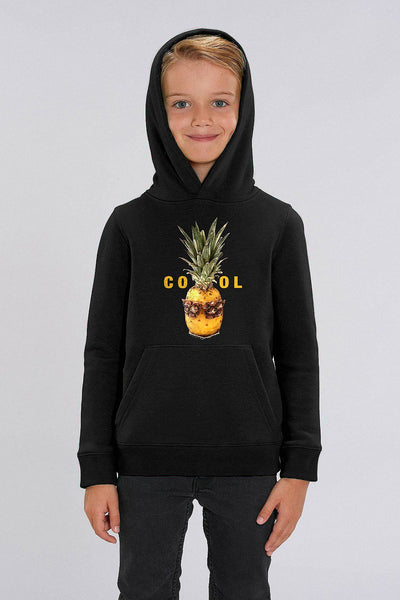 Black Kids Cool Graphic Hoodie, Medium-weight, from organic cotton blend, for girls & for boys