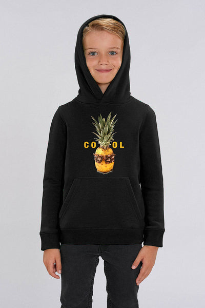 Black Kids Cool Graphic Hoodie, Medium-weight, from organic cotton blend, for girls & for boys