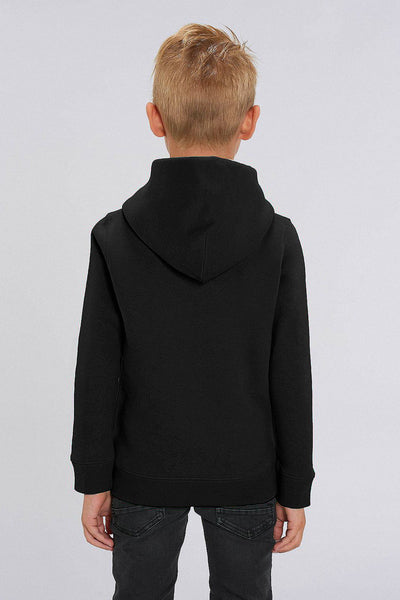 Black Kids Love Heart Graphic Hoodie, Medium-weight, from organic cotton blend, for girls & for boys