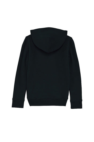 Black Kids Love Heart Printed Hoodie, Medium-weight, from organic cotton blend, for girls & for boys