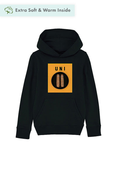Black Boys Unicorn Graphic Hoodie, Medium-weight, from organic cotton blend