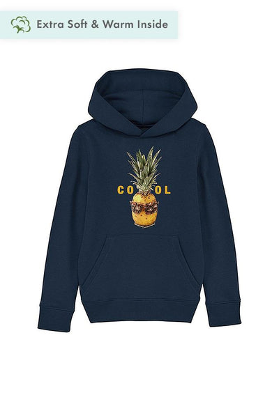 Navy Kids Cool Graphic Hoodie, Medium-weight, from organic cotton blend, for girls & for boys