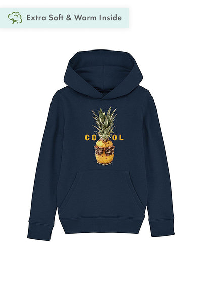 Navy Kids Cool Graphic Hoodie, Medium-weight, from organic cotton blend, for girls & for boys