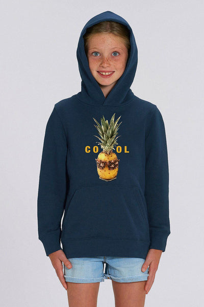 Navy Kids Cool Graphic Hoodie, Medium-weight, from organic cotton blend, for girls & for boys
