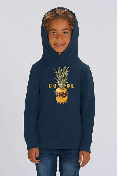 Navy Kids Cool Graphic Hoodie, Medium-weight, from organic cotton blend, for girls & for boys