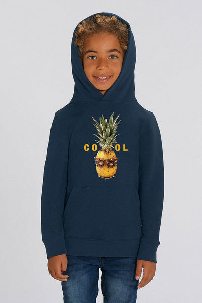 Navy Kids Cool Graphic Hoodie, Medium-weight, from organic cotton blend, for girls & for boys