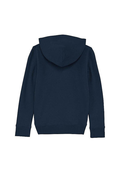Navy Kids Orange Bicycle Graphic Hoodie, Medium-weight, from organic cotton blend, for girls & for boys