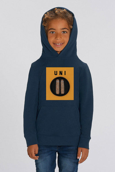 Navy Boys Unicorn Graphic Hoodie, Medium-weight, from organic cotton blend
