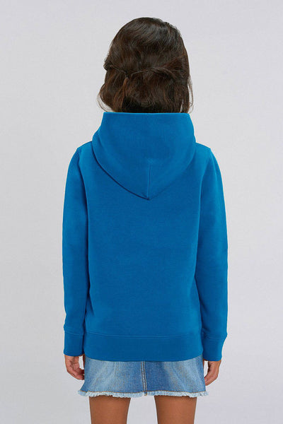 Royal Blue Kids Orange Bicycle Graphic Hoodie, Medium-weight, from organic cotton blend, for girls & for boys