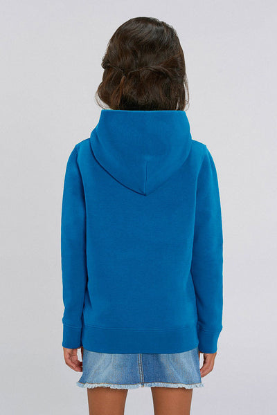 Royal Blue Kids Orange Bicycle Graphic Hoodie, Medium-weight, from organic cotton blend, for girls & for boys