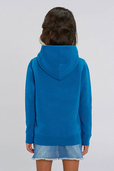 Royal Blue Kids Orange Bicycle Printed Hoodie, Medium-weight, from organic cotton blend, for girls & for boys