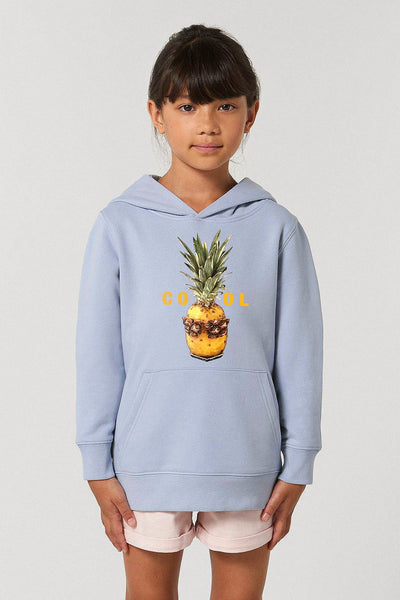 Light blue Kids Cool Graphic Hoodie, Medium-weight, from organic cotton blend, for girls & for boys