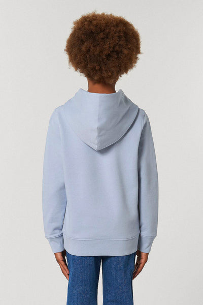 Light blue Kids Embroidered Logo Hoodie, Medium-weight, from organic cotton blend, for girls & for boys