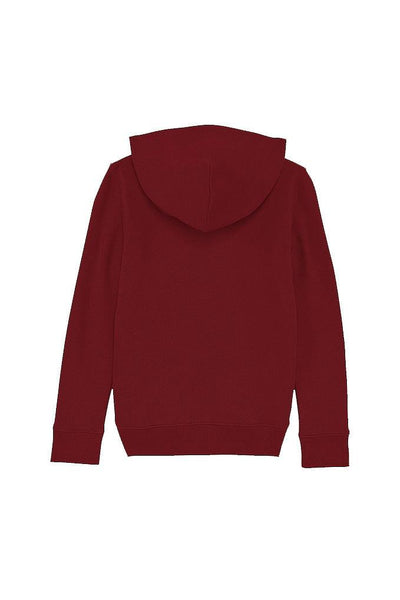 Burgundy Kids Love Heart Printed Hoodie, Medium-weight, from organic cotton blend, for girls & for boys