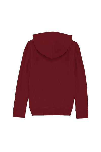 Burgundy Kids Love Heart Printed Hoodie, Medium-weight, from organic cotton blend, for girls & for boys