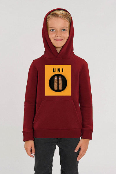 Burgundy Boys Unicorn Graphic Hoodie, Medium-weight, from organic cotton blend