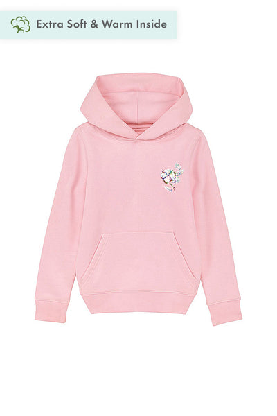 Cotton Pink Kids Organic Cotton Printed Hoodie, Medium-weight, from organic cotton blend, for girls & for boys