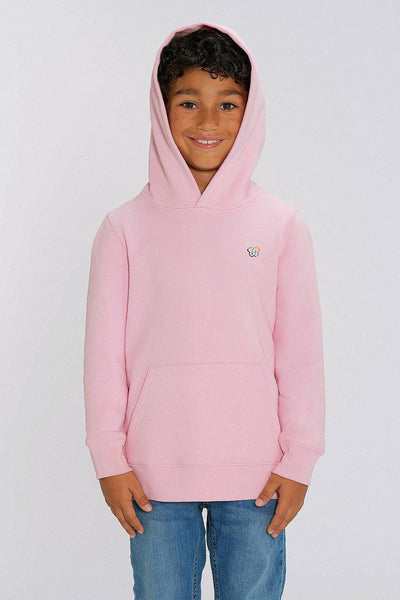 Cotton Pink Kids Embroidered Logo Hoodie, Medium-weight, from organic cotton blend, for girls & for boys
