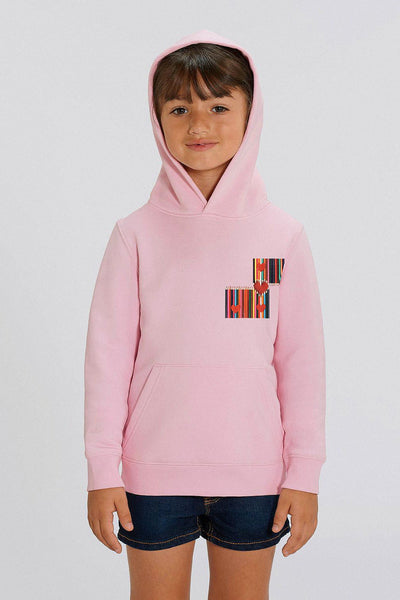 Cotton Pink Kids Love Heart Printed Hoodie, Medium-weight, from organic cotton blend, for girls & for boys