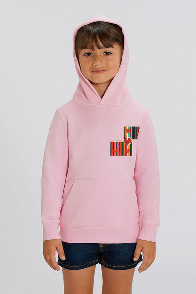 Cotton Pink Kids Love Heart Printed Hoodie, Medium-weight, from organic cotton blend, for girls & for boys