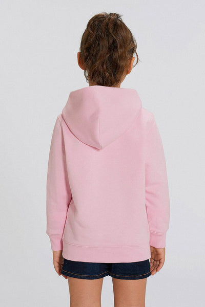 Cotton Pink Girls Cute Floral Graphic Hoodie, Medium-weight, from organic cotton blend