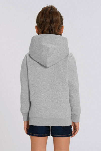 Grey Girls Donut Flowers Print Hoodie, Medium-weight, from organic cotton blend