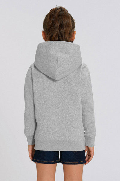 Grey Kids Embroidered Logo Hoodie, Medium-weight, from organic cotton blend, for girls & for boys