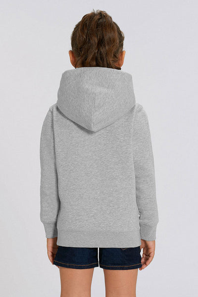 Grey Kids Embroidered Logo Hoodie, Medium-weight, from organic cotton blend, for girls & for boys