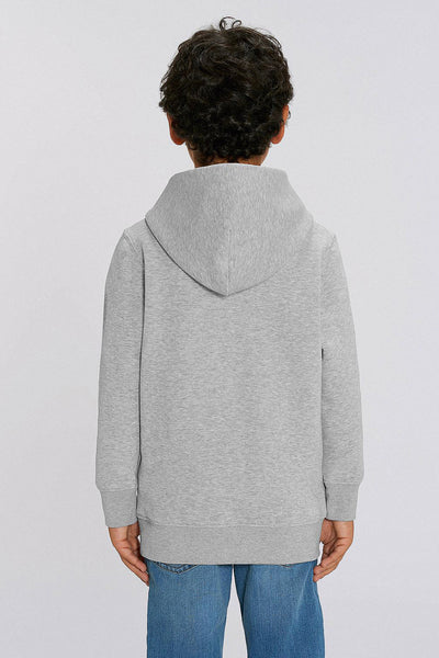 Grey Kids Embroidered Logo Hoodie, Medium-weight, from organic cotton blend, for girls & for boys