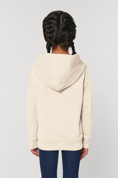 Beige Kids Embroidered Logo Hoodie, Medium-weight, from organic cotton blend, for girls & for boys