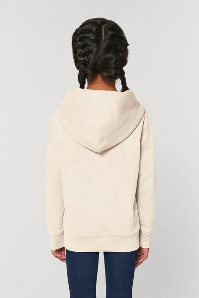 Beige Kids Love Heart Printed Hoodie, Medium-weight, from organic cotton blend, for girls & for boys