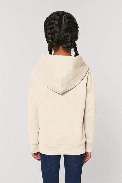 Beige Kids Love Heart Printed Hoodie, Medium-weight, from organic cotton blend, for girls & for boys