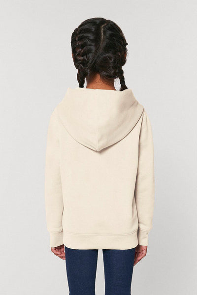 Beige Girls Floral Printed Hoodie, Medium-weight, from organic cotton blend