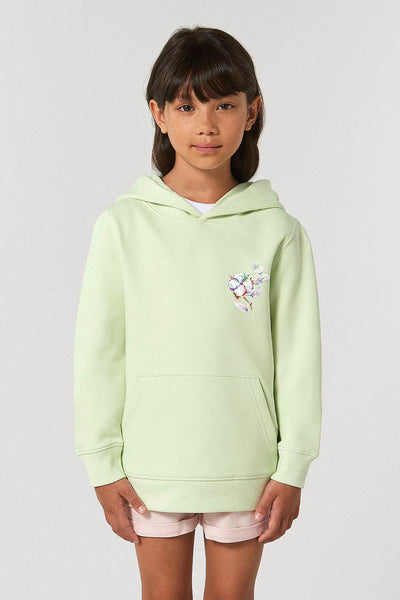 Light green Kids Organic Cotton Printed Hoodie, Medium-weight, from organic cotton blend, for girls & for boys