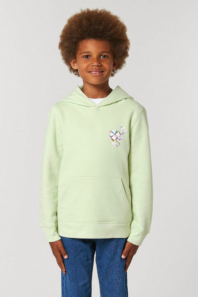 Light green Kids Organic Cotton Printed Hoodie, Medium-weight, from organic cotton blend, for girls & for boys