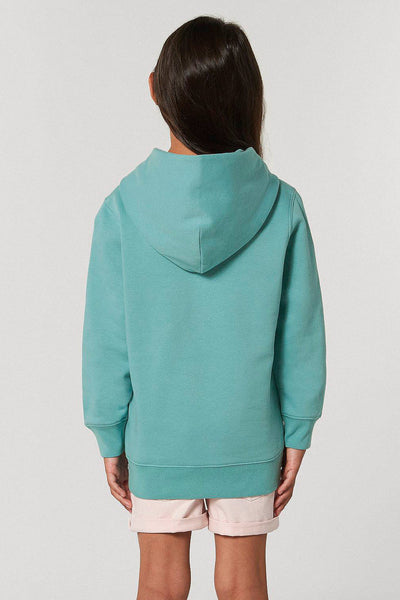 Teal green Kids Blooming Umbrella Graphic Hoodie, Medium-weight, from organic cotton blend, for girls & for boys