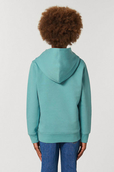 Teal green Kids Blooming Umbrella Graphic Hoodie, Medium-weight, from organic cotton blend, for girls & for boys