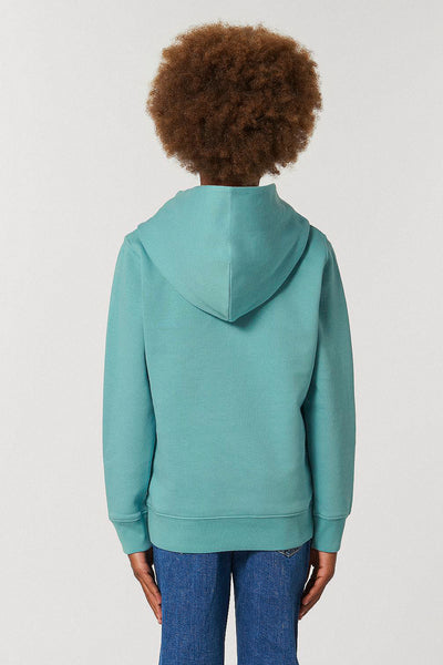 Teal green Kids Blooming Umbrella Graphic Hoodie, Medium-weight, from organic cotton blend, for girls & for boys