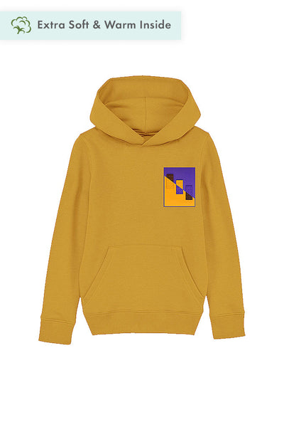 Yellow Kids Chocolate Love Hoodie, Medium-weight, from organic cotton blend, for girls & for boys