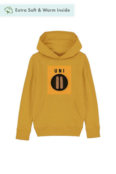 Yellow Boys Unicorn Graphic Hoodie, Medium-weight, from organic cotton blend