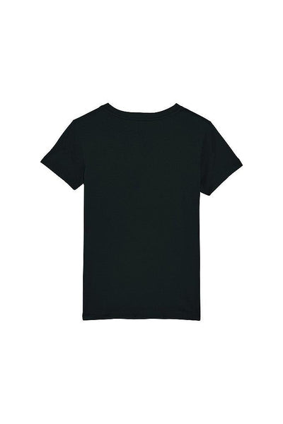 Black Kids Cool Pineapple Crew Neck T-Shirt, 100% organic cotton, for girls & for boys