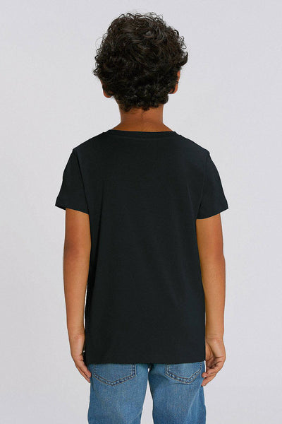Black Kids Cool Pineapple Crew Neck T-Shirt, 100% organic cotton, for girls & for boys